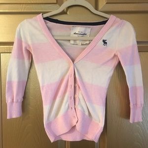 Abercrombie kids pink striped sweater Medium